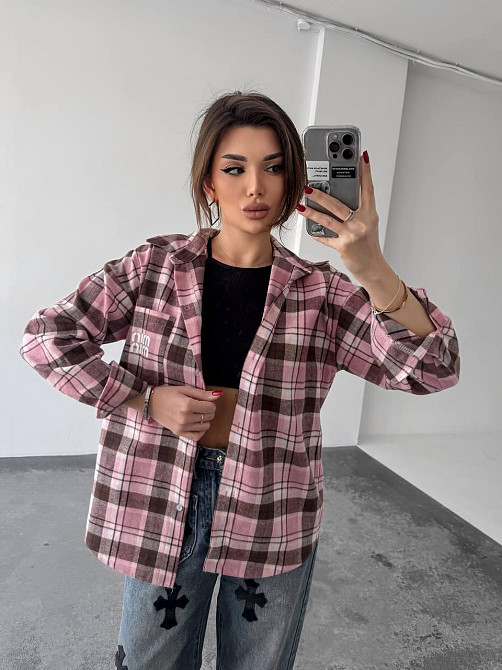 Женская рубашка в клетку (с накатом) 42-46, клетка 36 Одесса - изображение 2