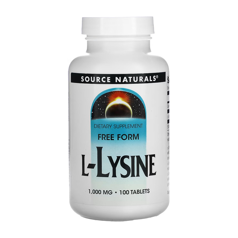 Лизин Source Naturals L-Lysine 1000 мг 100 таблеток Луцк - изображение 1