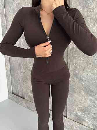 Женский теплый облегающий комбинезон пума Шоколад, 42/44 Одесса