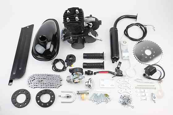 Двигун велосипедний 2Т з ручним стартером + комплект для встановлення, ЧОРНИЙ Київ