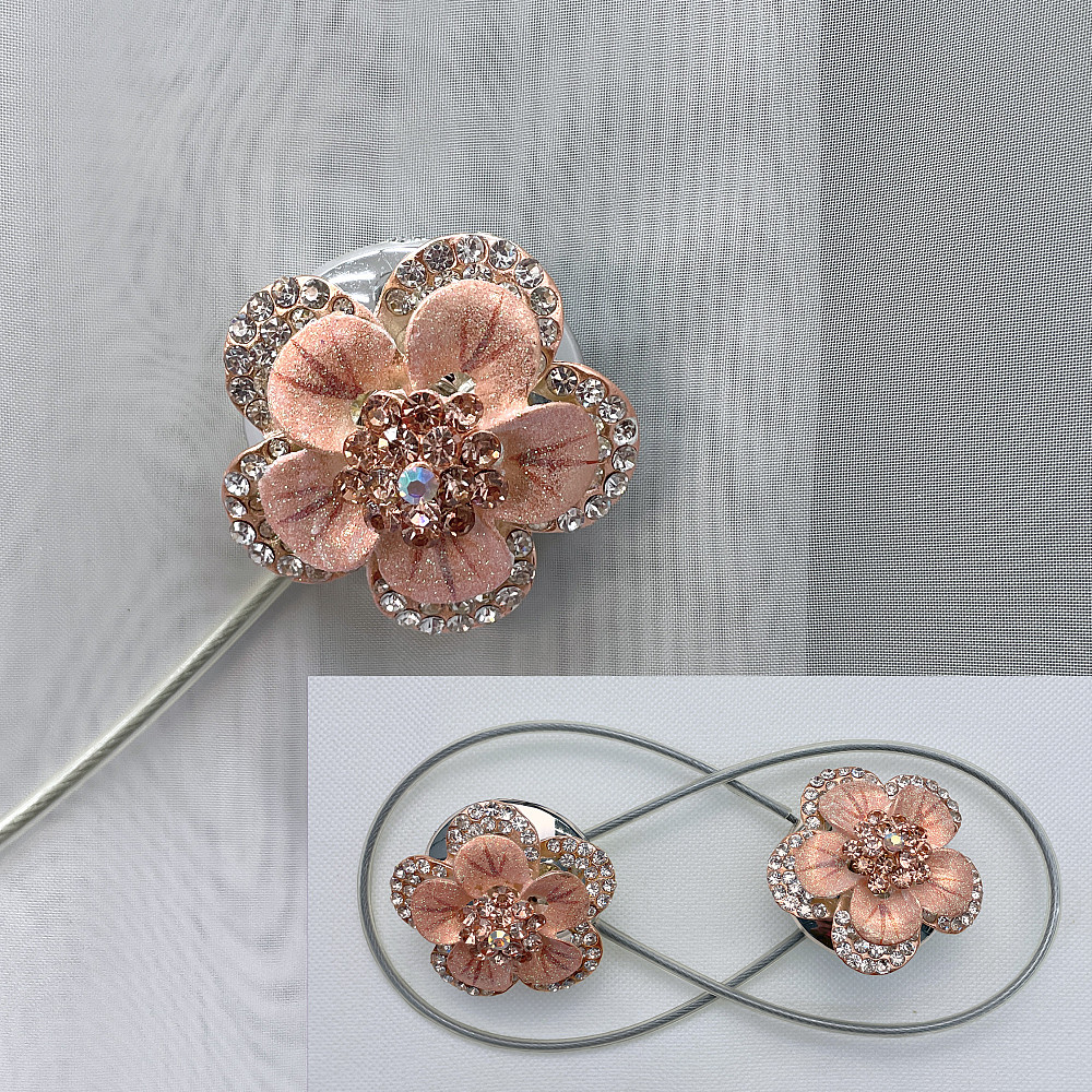 Магніти для штор та гардин "Flowers" набір 2 шт Персиковий (81-188) Київ - фото 1