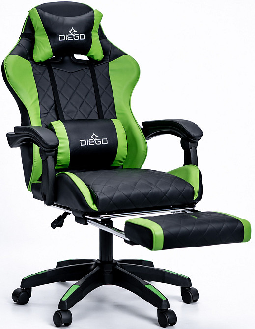 Крісло геймерське DIEGO AERO Black-Green Київ - фото 2