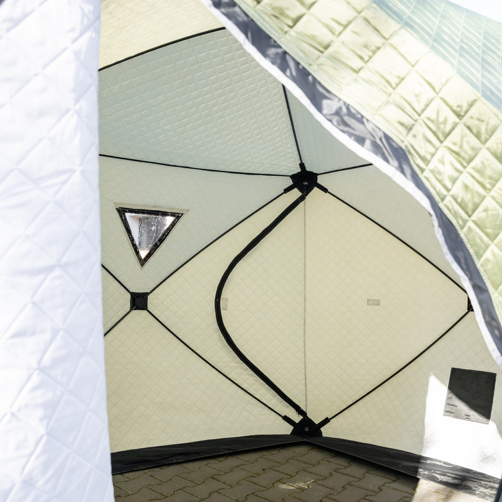 Намет зимовий утеплений "куб" 4-місний LUGI (210х210х210), Зимовий намет для рибалки туризму кемпінгу та подорожей Хакі LU-BD21 Київ - фото 3