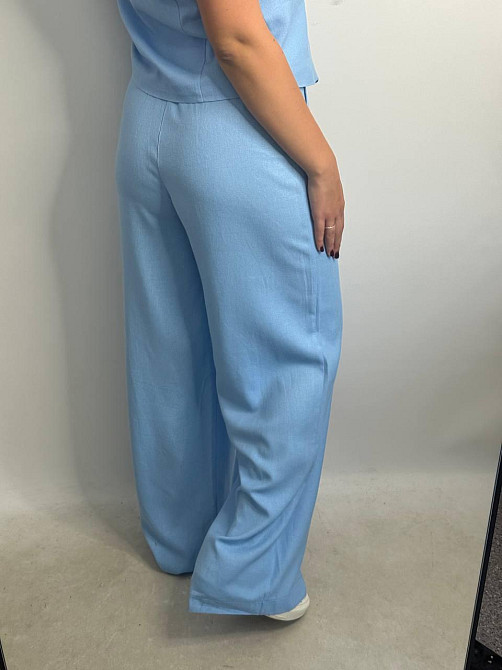 Лляний костюм-трійка в класичному стилі Блакитний XS-S Харків - фото 6