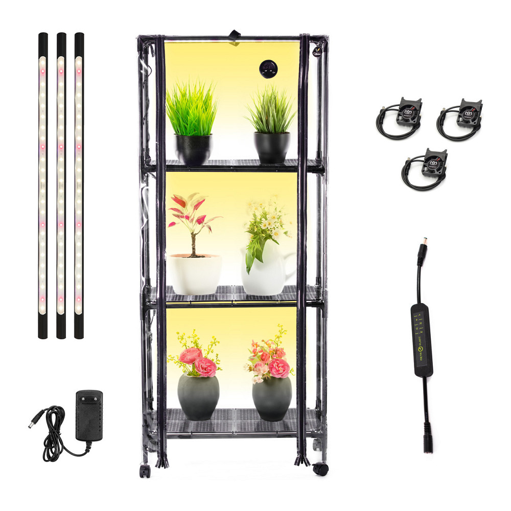 Міні теплиця з фіто світлом для дому Sezam Black Strong на коліщатках  + 3 вентилятори Борисполь - изображение 1