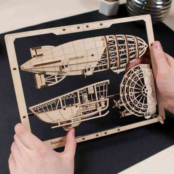 Дерев'яний механічний 3D конструктор Ugears Цепелін (70208) Харків