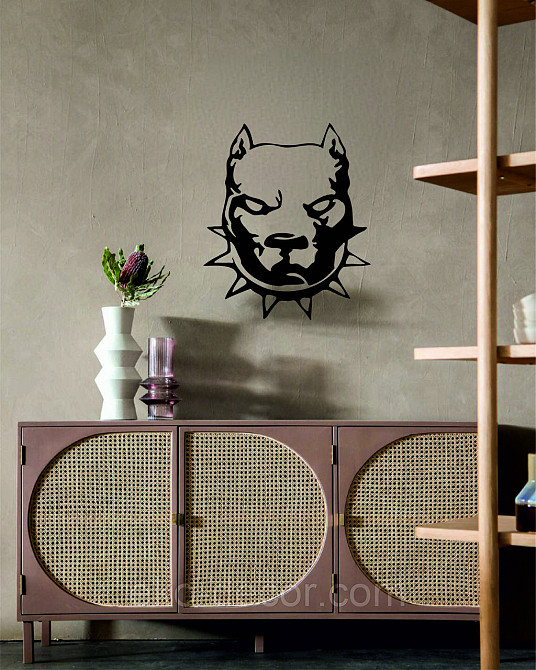 Декоративное настенное Панно «Питбуль», Декор на стену 90*76 см, Черный Киев - изображение 9