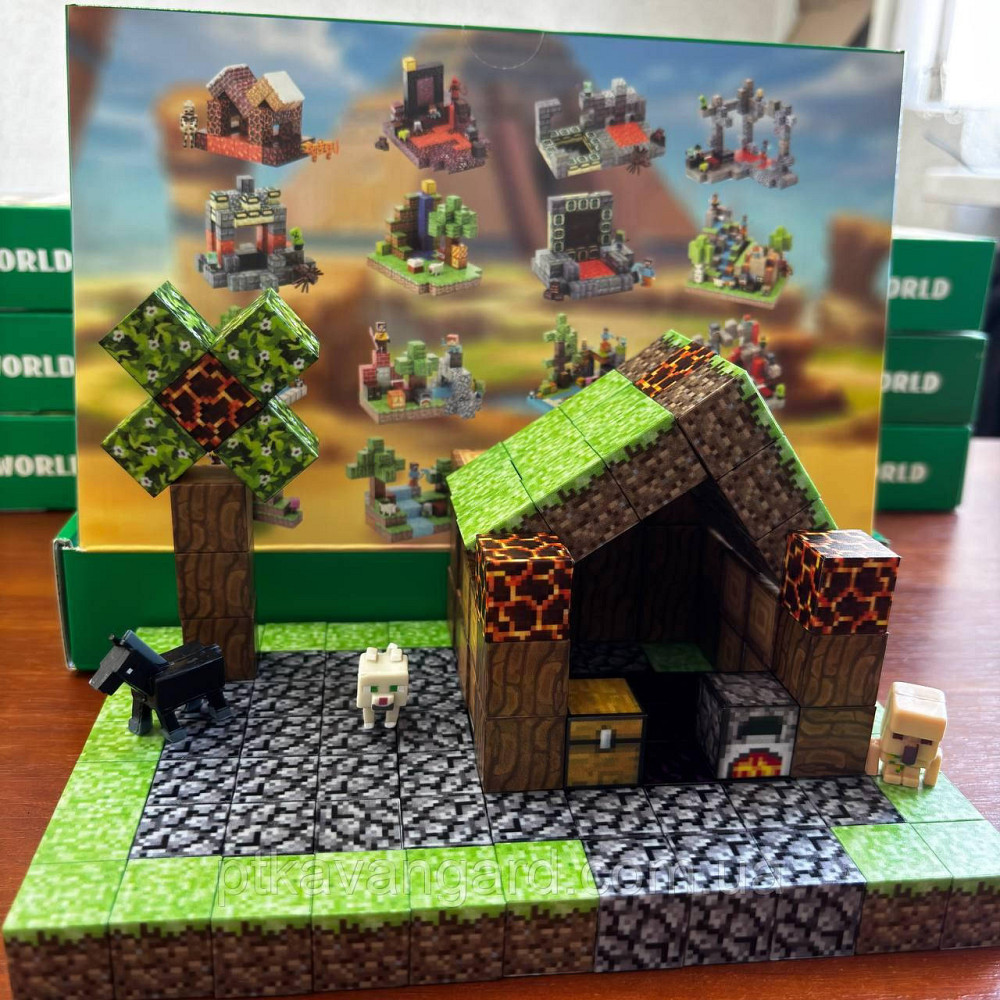 Магнитные блоки Minecraft домик в лесу 139 деталей / конструктор магнитные кубики Dream World LZCK 054 Хмельницкий - изображение 2