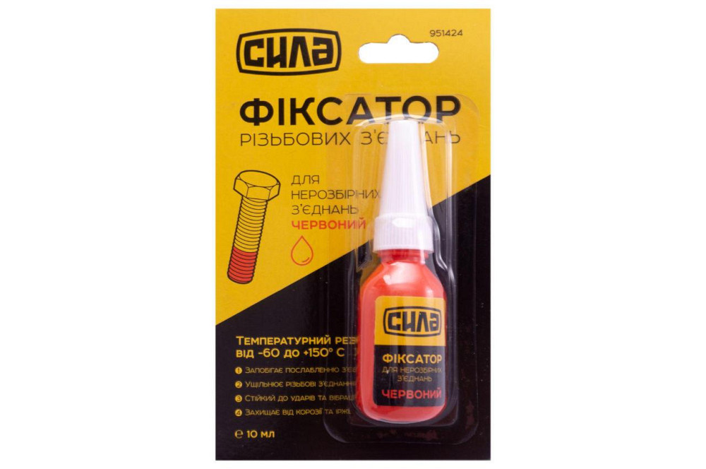 Фиксатор резьбы для разборных соединений Сила - 10г красный Полтава - изображение 1