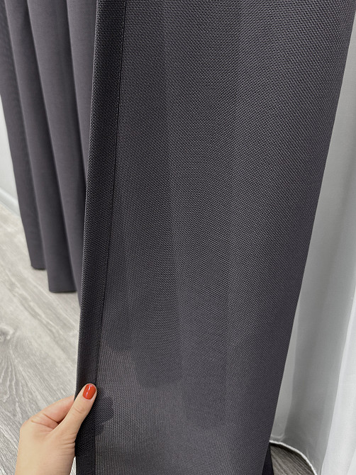 Комплект готових штор VR-Textil Льон Льон Мішковина № 1234ш Сірий 200х270 см 2 шт (32-536) Київ - фото 7