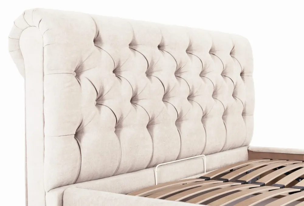 Кровать Двуспальная London Comfort 160 х 200 см Мисти Milk С подъемным механизмом и нишей для белья Бежевый Киев - изображение 5