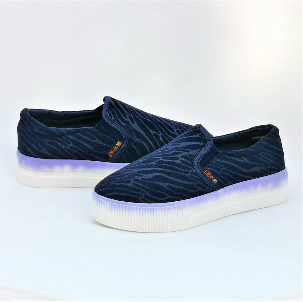 .Женские Синие Слипоны Мокасины на Высокой Толстой Подошве (размеры: 36,37,38,39,41) Днепр - изображение 7