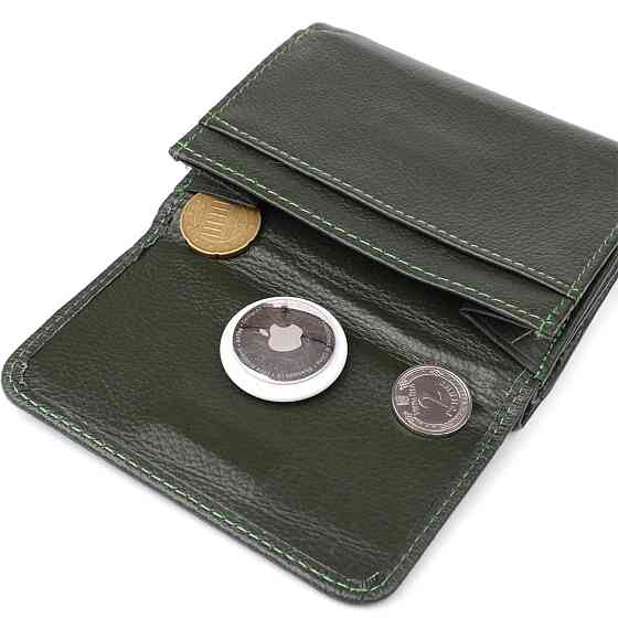 Маленький кошелек удобного формата из натуральной кожи ST Leather 23076 Зеленый Киев