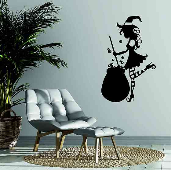 Декоративное настенное 3D Панно «Ведьма», Декор на стену с объемом 90*56 см, Черный Киев