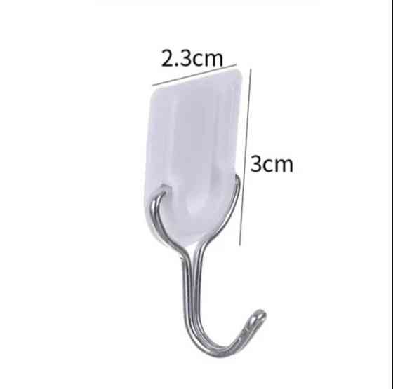 Крючки на скотче набор 6 штук 2,3 на 3 см белый Киев