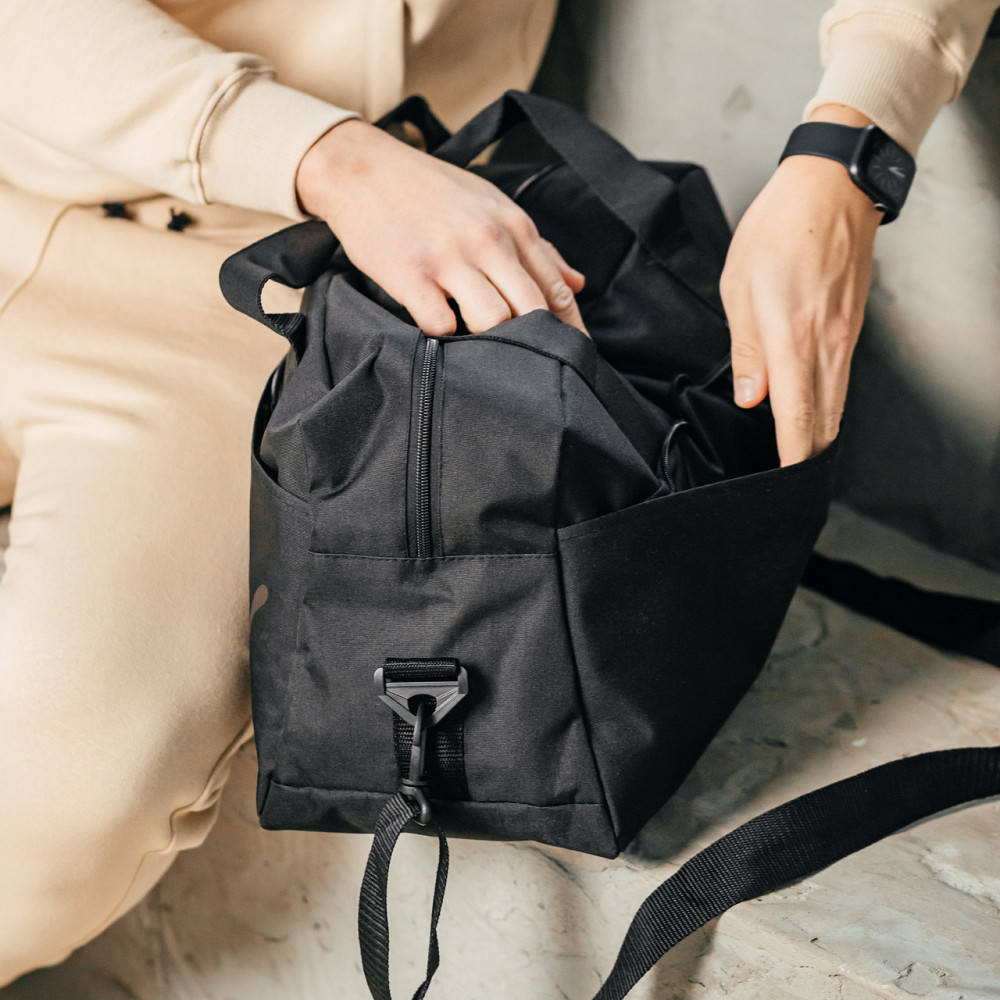 Дорожня сумка Пума Текстиль чоловіча для подорожей чорна 50*24*24 см, спортивна текстильна сумка чоловічаMasterSem Київ - фото 3