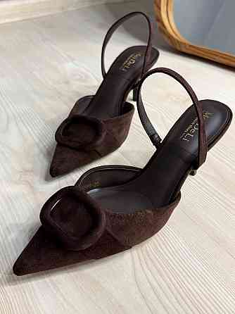 Туфли женские Meideli 566-23 slingback лодочки с пряжкой экозамша коричневые, 37, 23,5 см Киев