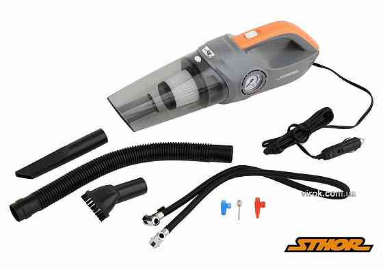 Порохотяг автомобільний STHOR: 12В, 80Вт, фільтр HEPA, з компресором 120Вт,1МПа, 20л/хв+сумка[12/48] Одесса