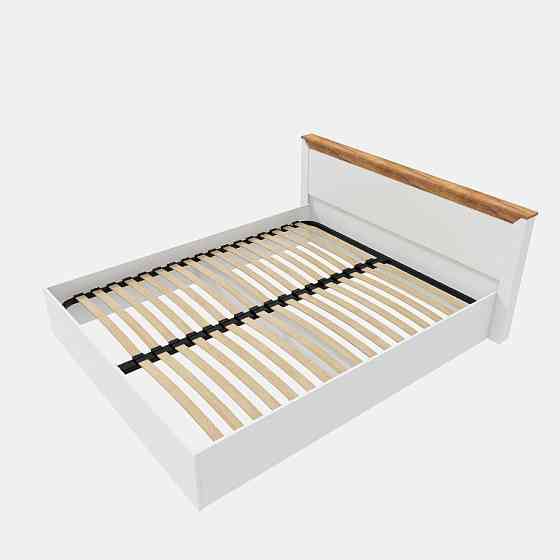 Кровать двуспальная Эверест Нордик-1400 (ламельный каркас) 140х200 см Белый + Дуб крафт золотой (DTM-5549) Львов