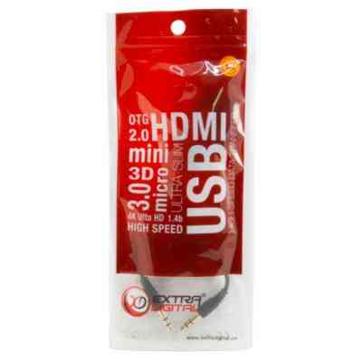 Кабель мультимедийный mini Jack 3.5mm M to 2xmini Jack 3.5mm F 0.2m Extradigital (KBA1680) Винница