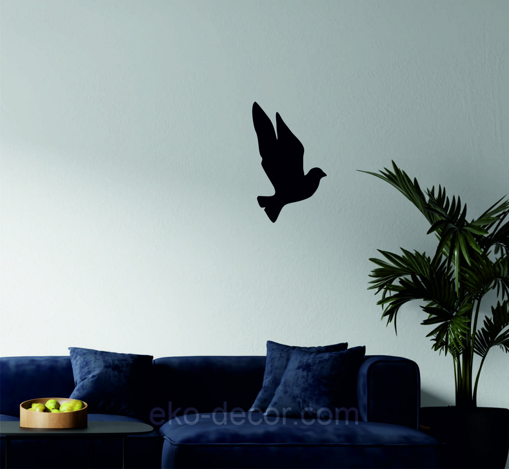 Декоративное настенное Панно «Птичка» Декор на стену(цена за 1шт) 30*18 см, Черный Киев - изображение 7