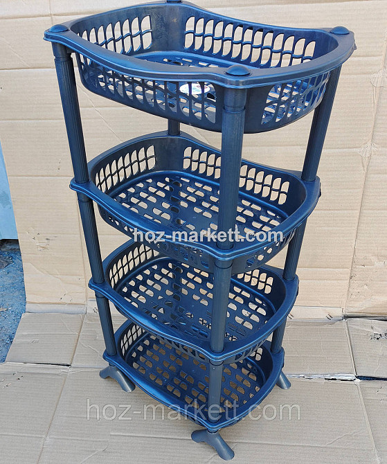 Полиця етажерка пластикова для ванної та кухні чорна Харків - фото 7