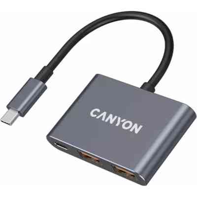 Концентратор Canyon hub DS-3 3in1 USB-C Dark Grey (CNS-TDS3) Вінниця