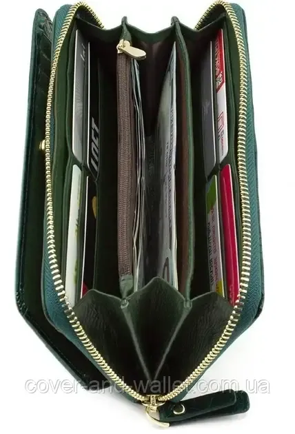 Модний лаковий жіночий гаманець на блискавці зеленого кольору ST S7001A Київ - фото 7