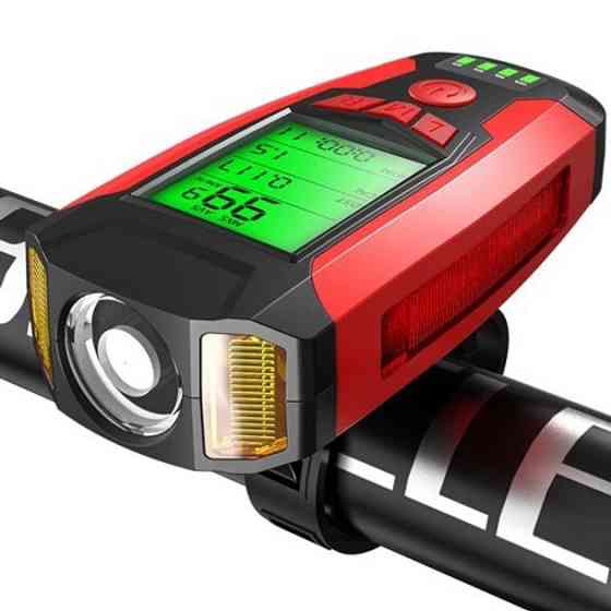 Передній ліхтар на велосипед AS0808-XPG+2LED(yellow)+2COB(red), Велофара із зарядкою від usb WF-54 Івано-Франківськ