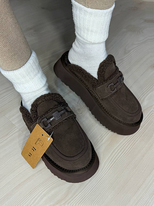 Уггі жіночі Itts 080-24 лофери капці на платформі з хутром коричневі, 39, 24,5 см Київ - фото 14