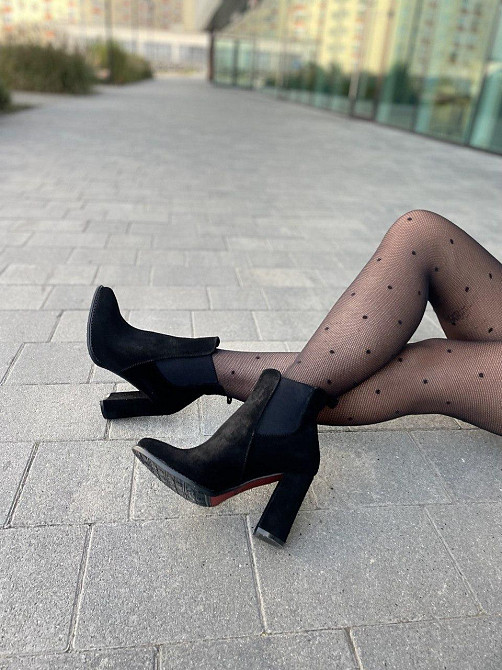 Nivelle Женские черевики NIVELLE черные натуральная замша каблук 10 см размеры 35-39 (3920) Коломия - фото 3