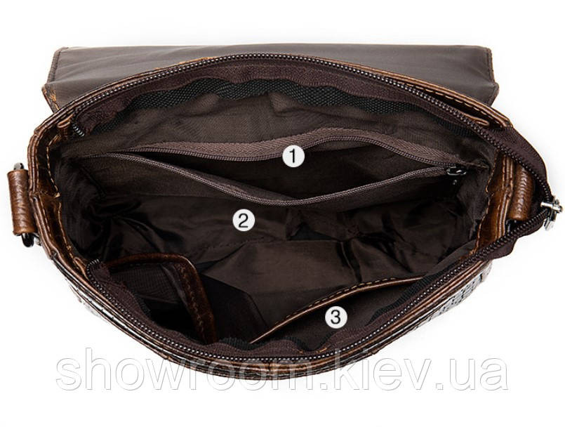 Мужская кожаная сумка на плечо под рептилию Leather Collection (5061) Киев - изображение 4