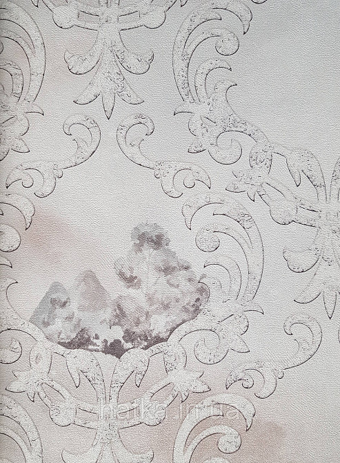 Обои винил на флизелине горячего тиснения DU&KA  Voyage1.06х10 вензель завитки белые виды природы на бежевом Киев - изображение 1