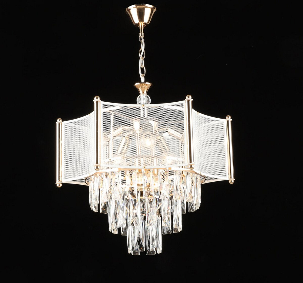 VALESO Люстра підвісна кришталева E2717/7, Золото+Білий Коломыя - изображение 1