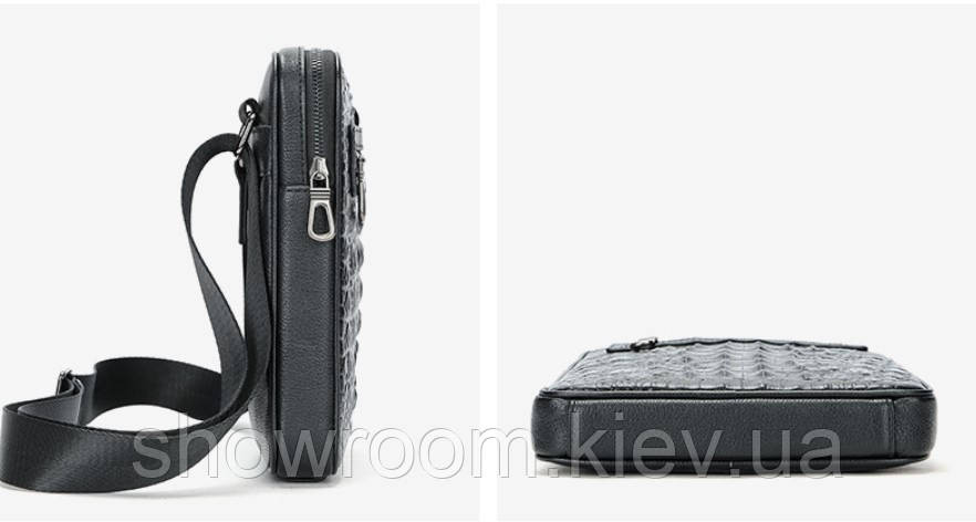 Чоловічі шкіряні сумки під рептилію Leather Collection (5048) Київ - фото 4