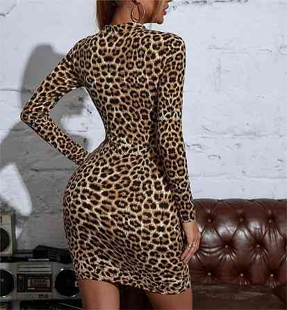 Женское платье с рукавом леопардовый Киев