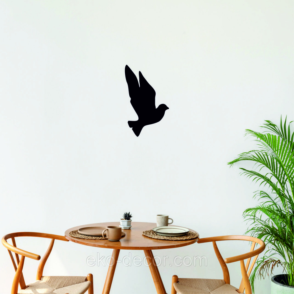 Декоративное настенное Панно «Птичка» Декор на стену(цена за 1шт) 30*18 см, Черный Киев - изображение 9