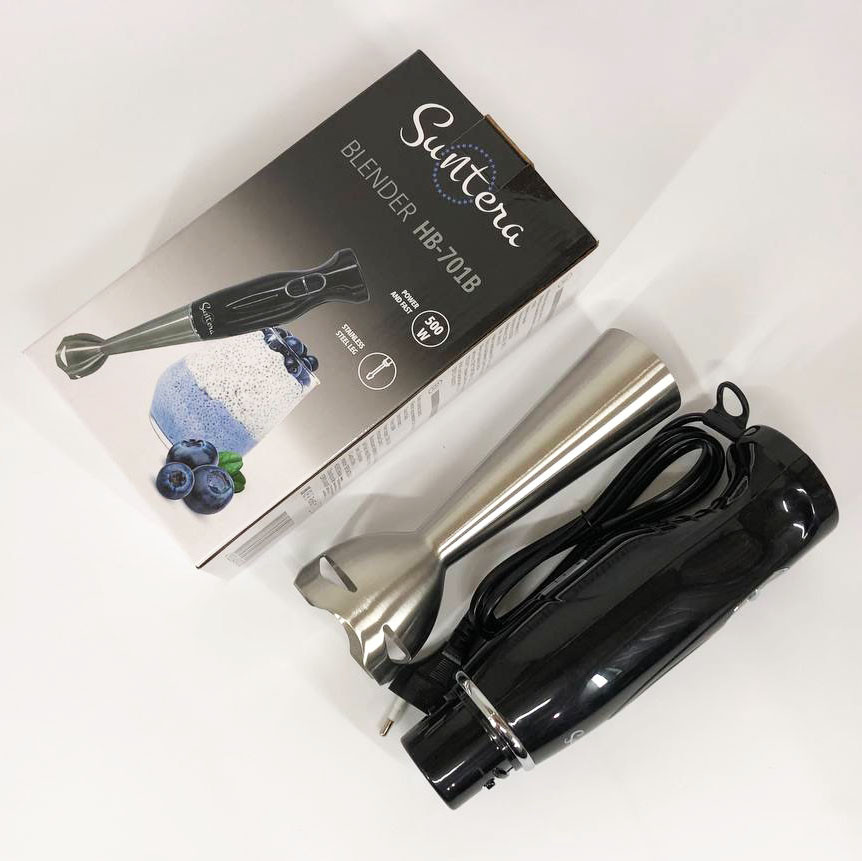 Блендер із подрібнювачем зручний для кухні Suntera HB-701B 500 Вт, Міксер двовінчковий побутовий ZW-38 Львів - фото 1