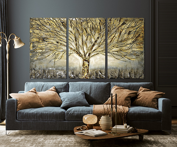 Модульная картина в гостиную / спальню   Золоте дерево    ART-273_3A 100х150 см Киев - изображение 3