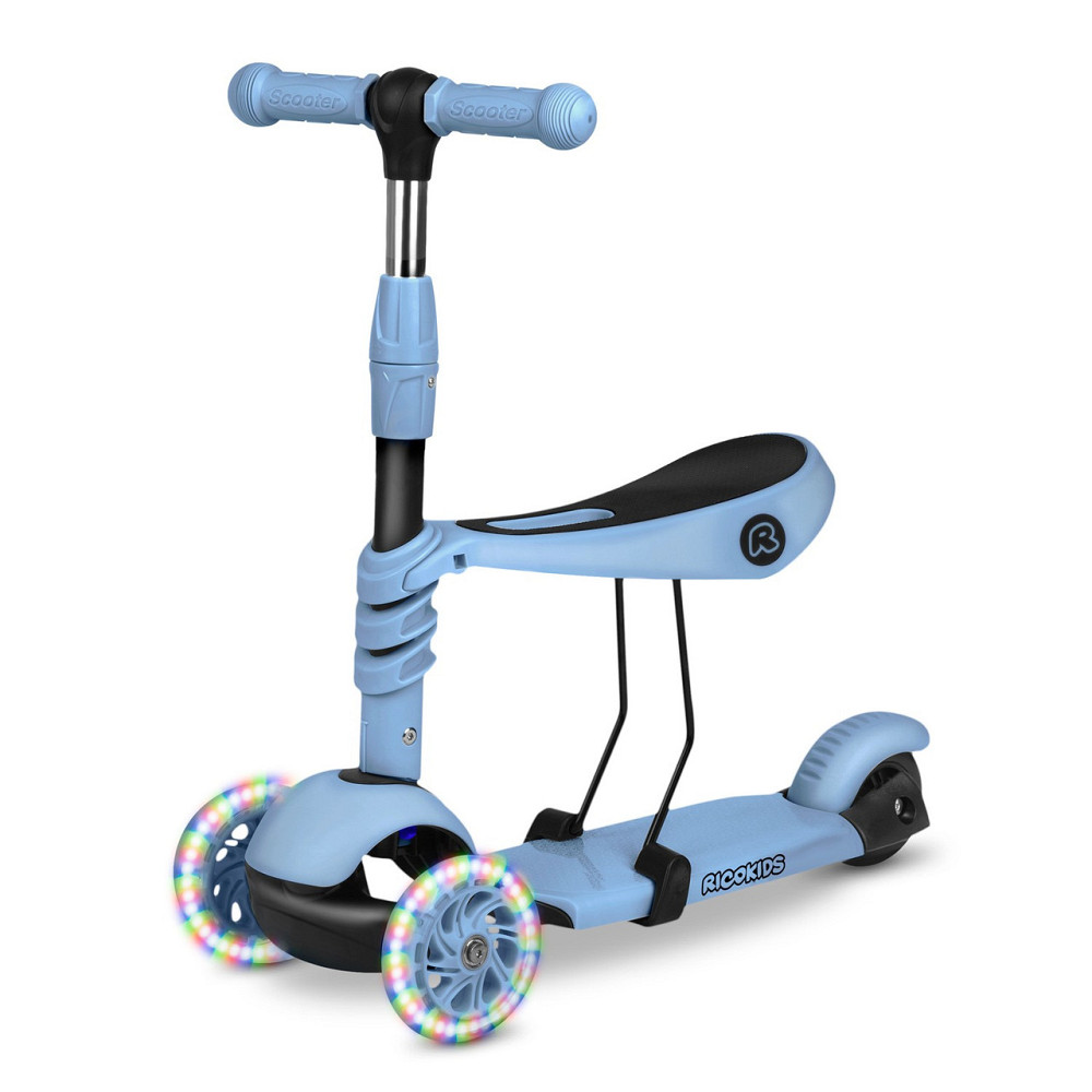 Самокат дитячий триколісний Ricokids Todi блакитно-сірий Київ - фото 4