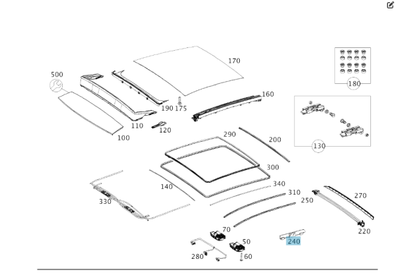 Mercedes-Benz  A2927801100 Комплект накладок задньої частини напрямної скла панорами GLE Coupe C292 Одеса