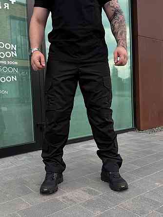 Тактичні штани чорні ріп-стоп літні ЗСУ, чоловічі бойові військові штани для армії, штурму та міста Львів