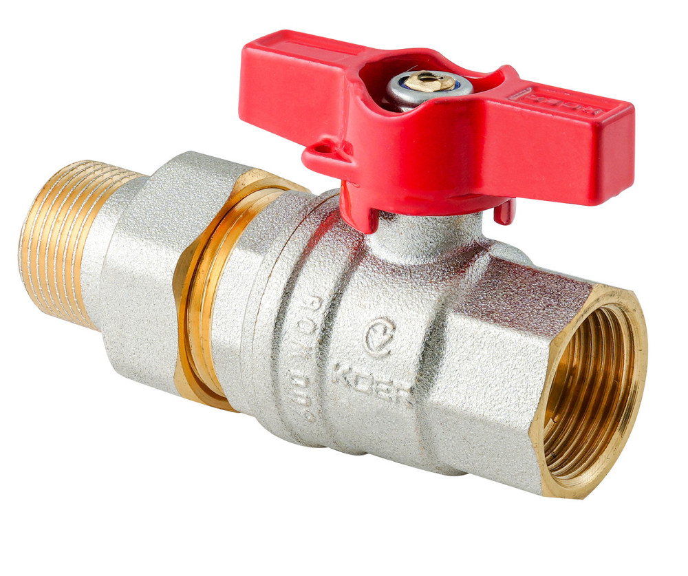 Кран з американкою Koer Extreme KE.227-20 - 3/4" ручка "метелик" червона (KR5766) Київ - фото 3