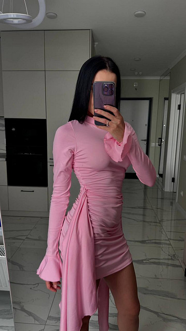 Жіноча елегантна романтична мініплаття з мікродайвінгу Барбі, 44/46 Одеса - фото 7