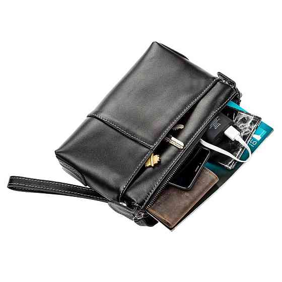 Чоловічий клатч SHVIGEL 11084 шкіряний Чорний Київ