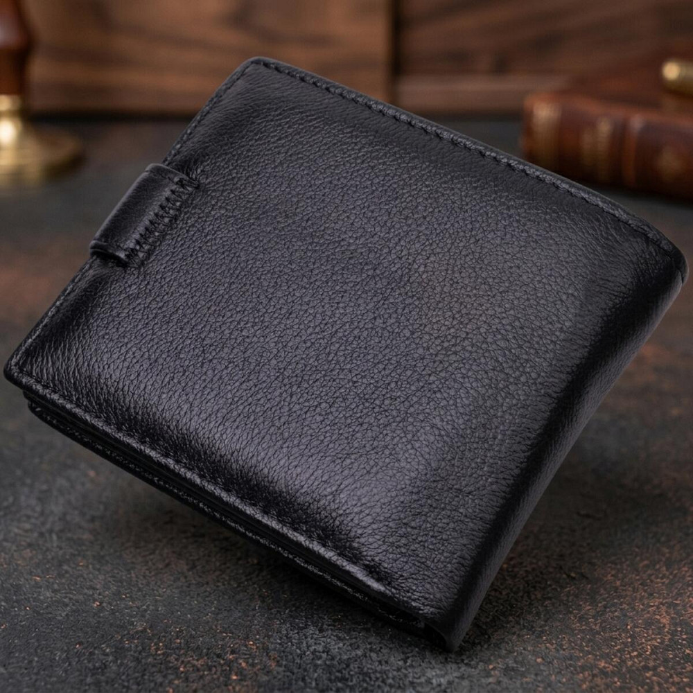 Классическое портмоне для мужчин с блоком для карт из натуральной кожи ST Leather 19473 Черное Киев - изображение 14