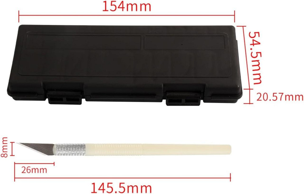 Прецизійні ножі 3шт і 13 змінних лез для дерева шкіри пластику набір у кейсі Київ - фото 9