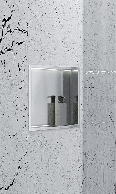 Полка-ниша для ванной комнаты Mixxus Premium NICHE-0102 из нержавеющей стали SUS304 (MI6679) Харьков - изображение 3