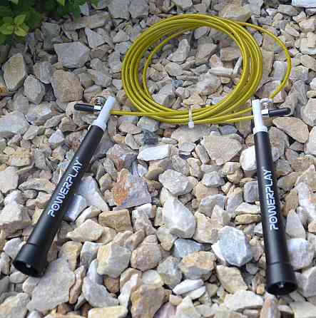 Скакалка швидкісна PowerPlay 4202 Ultra Speed Rope Жовта 2,9 м Луцьк