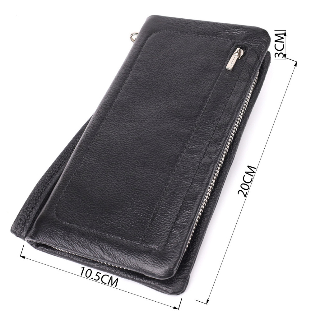 Женский кожаный кошелек-клатч с отделением под телефон ST Leather 23101 Черный Киев - изображение 8